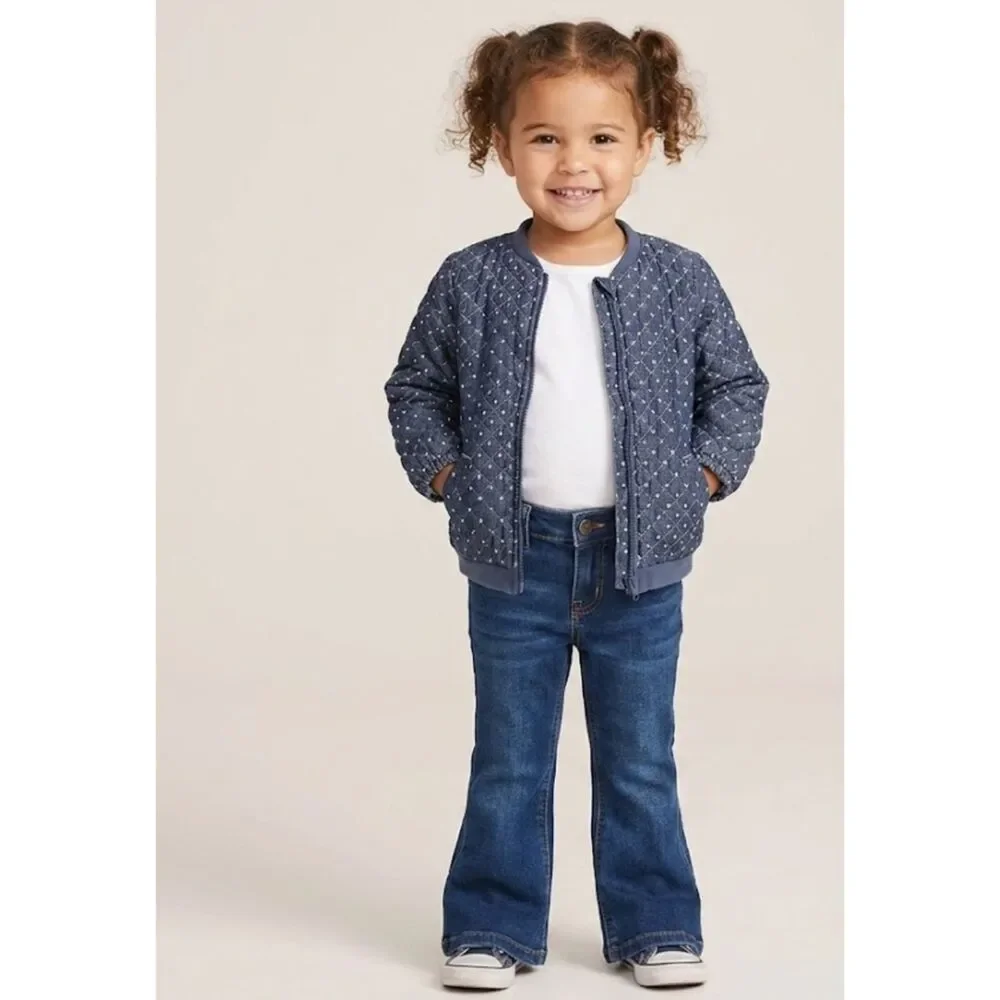 NEW OshKosh Baby B'gosh Quilted Polka Dot Jacket Toddler Girls Size 24 Months